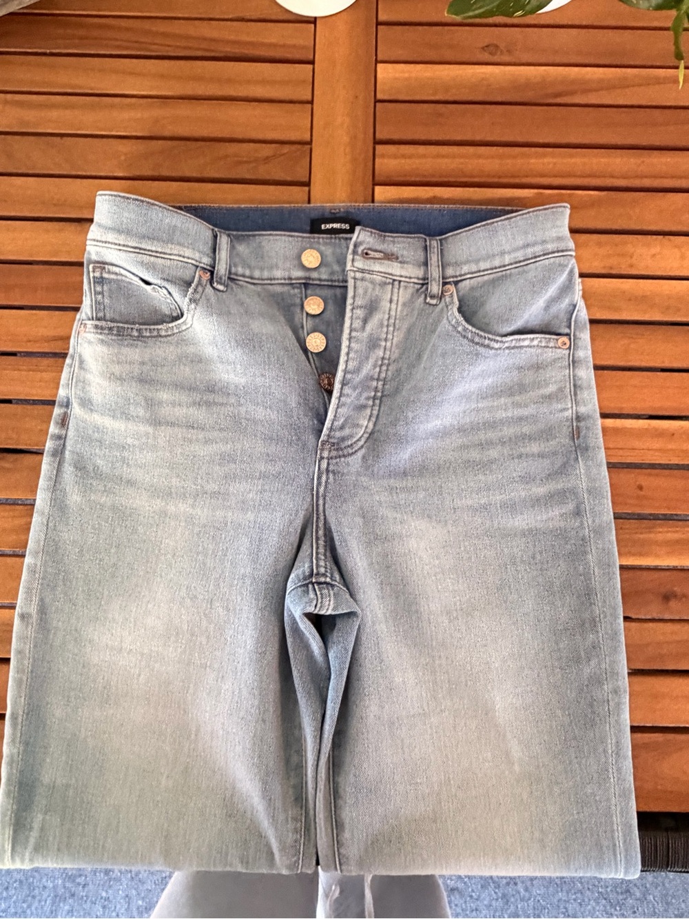 Express Light Wash High-Rise Button-Fly Women’s Jeans